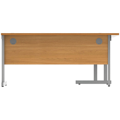 Polaris 1600mm Corner Desk, Left Hand, Silver Cantilever Leg, Beech