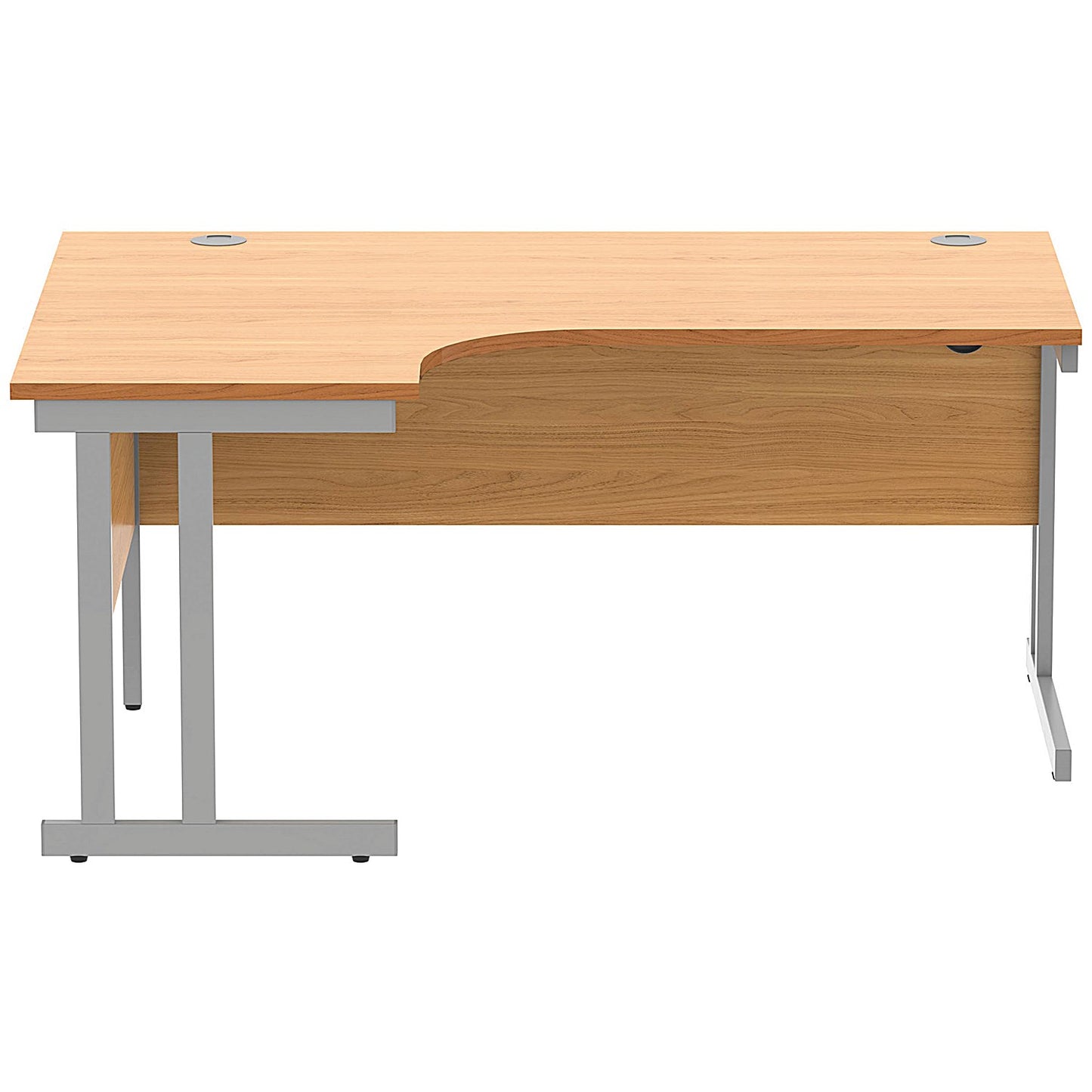 Polaris 1600mm Corner Desk, Left Hand, Silver Cantilever Leg, Beech