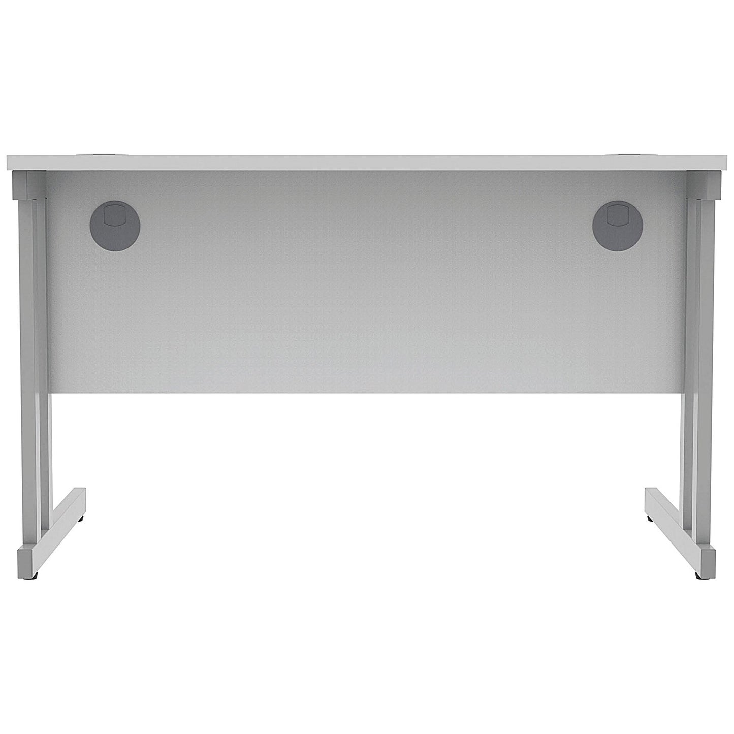 Polaris 1200mm Rectangular Desk, Silver Cantilever Leg, White