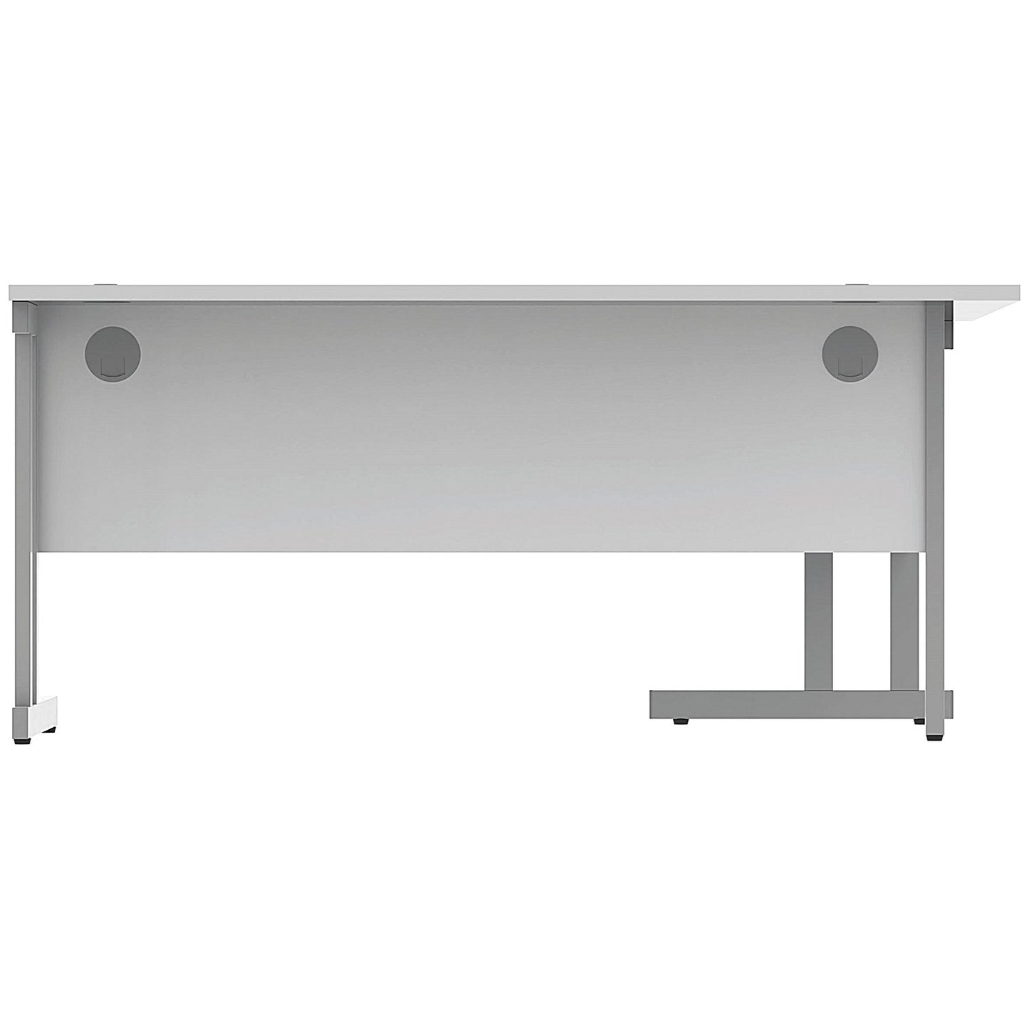 Polaris 1600mm Corner Desk, Left Hand, Silver Cantilever Leg, White