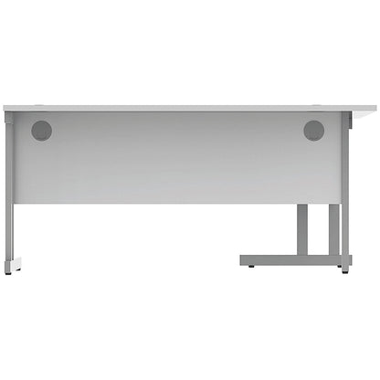 Polaris 1600mm Corner Desk, Left Hand, Silver Cantilever Leg, White