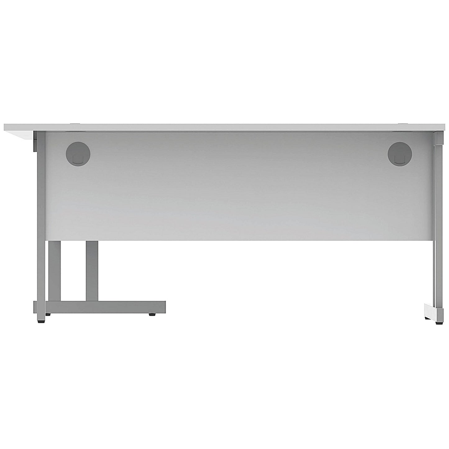 Polaris 1600mm Corner Desk, Right Hand, Silver Cantilever Legs, White