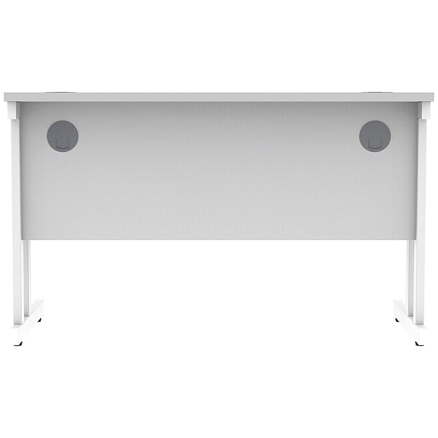 Polaris 1200mm Slim Rectangular Desk, White Cantilever Leg, White