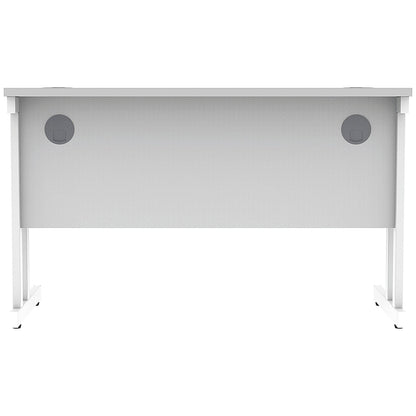 Polaris 1200mm Slim Rectangular Desk, White Cantilever Leg, White