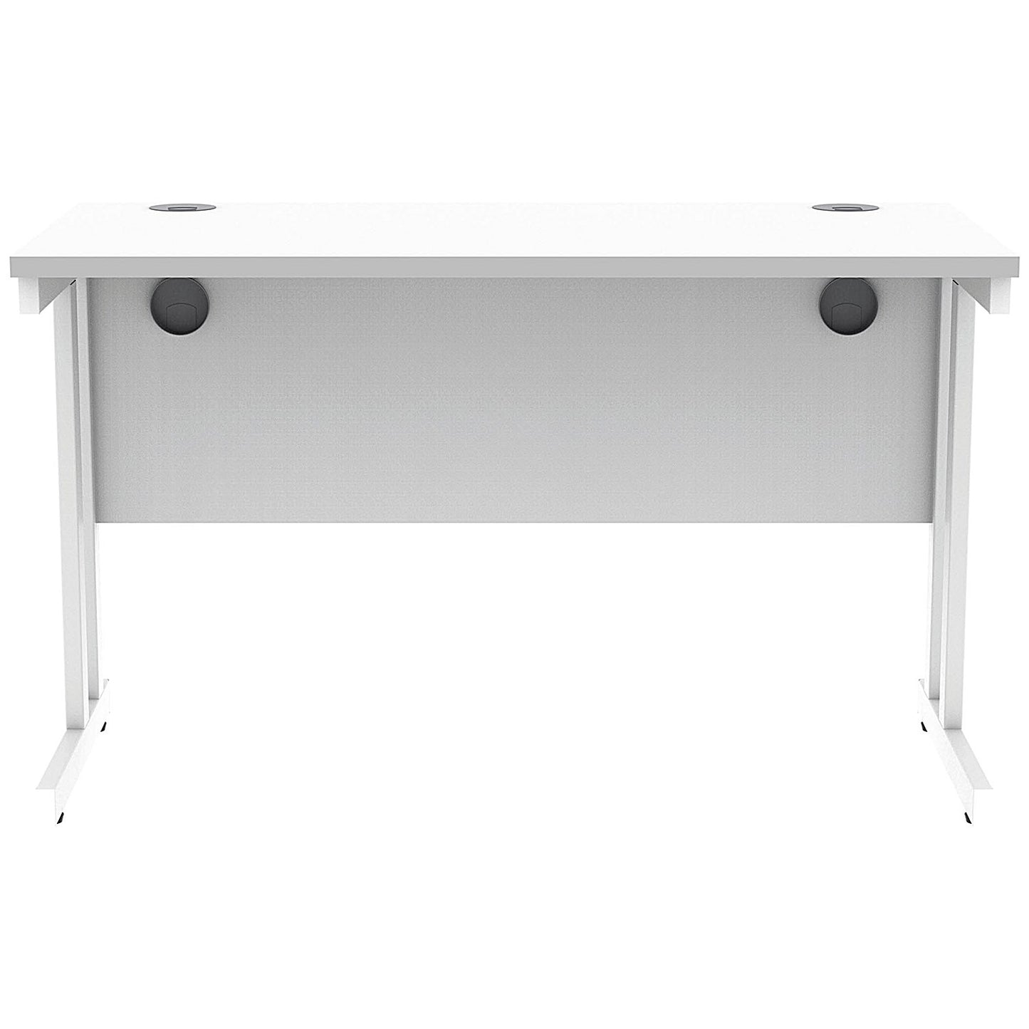 Polaris 1200mm Slim Rectangular Desk, White Cantilever Leg, White