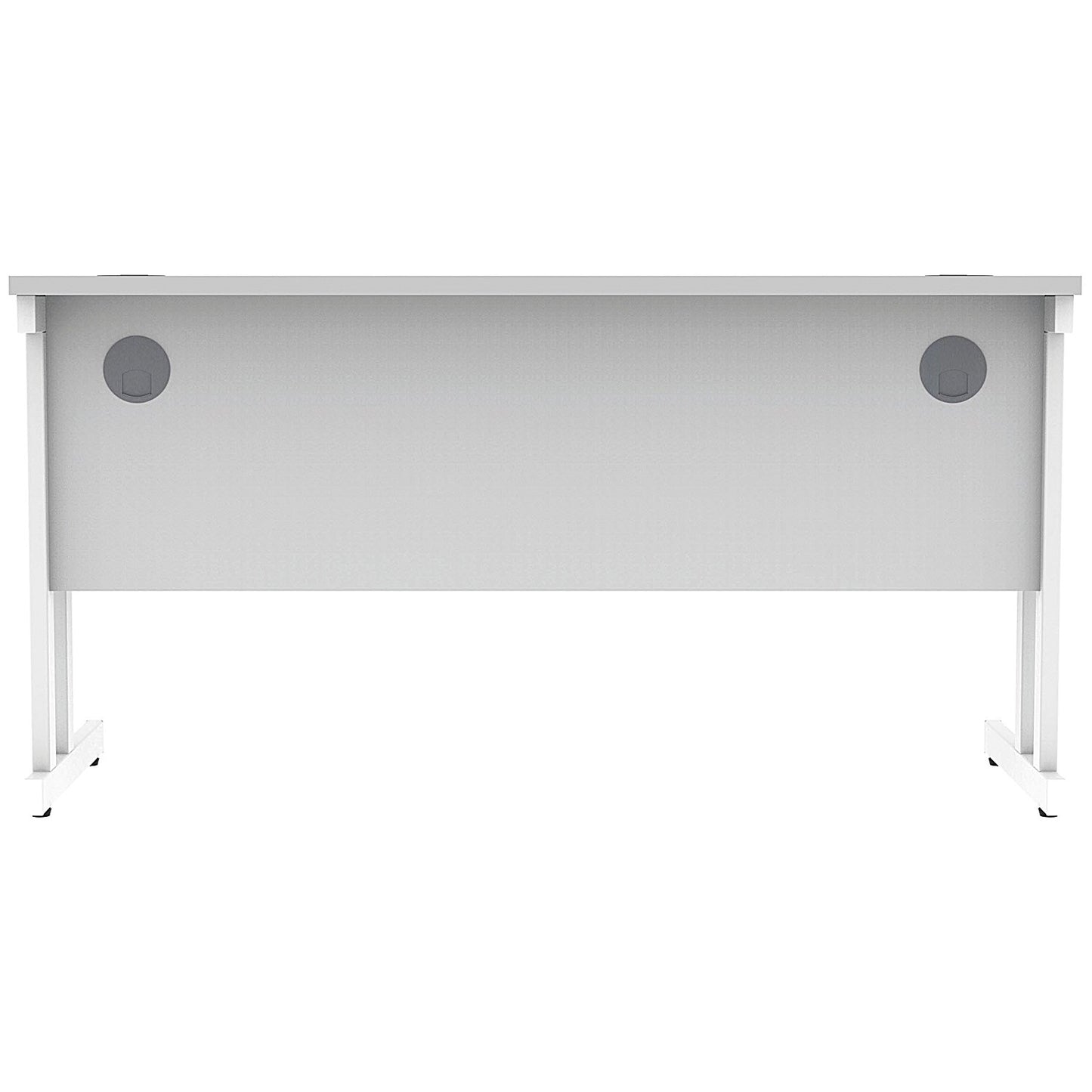 Polaris 1400mm Slim Rectangular Desk, White Cantilever Leg, White