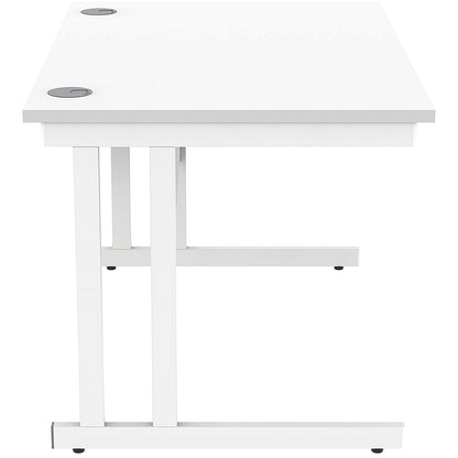 Polaris 1200mm Rectangular Desk, White Cantilever Leg, White