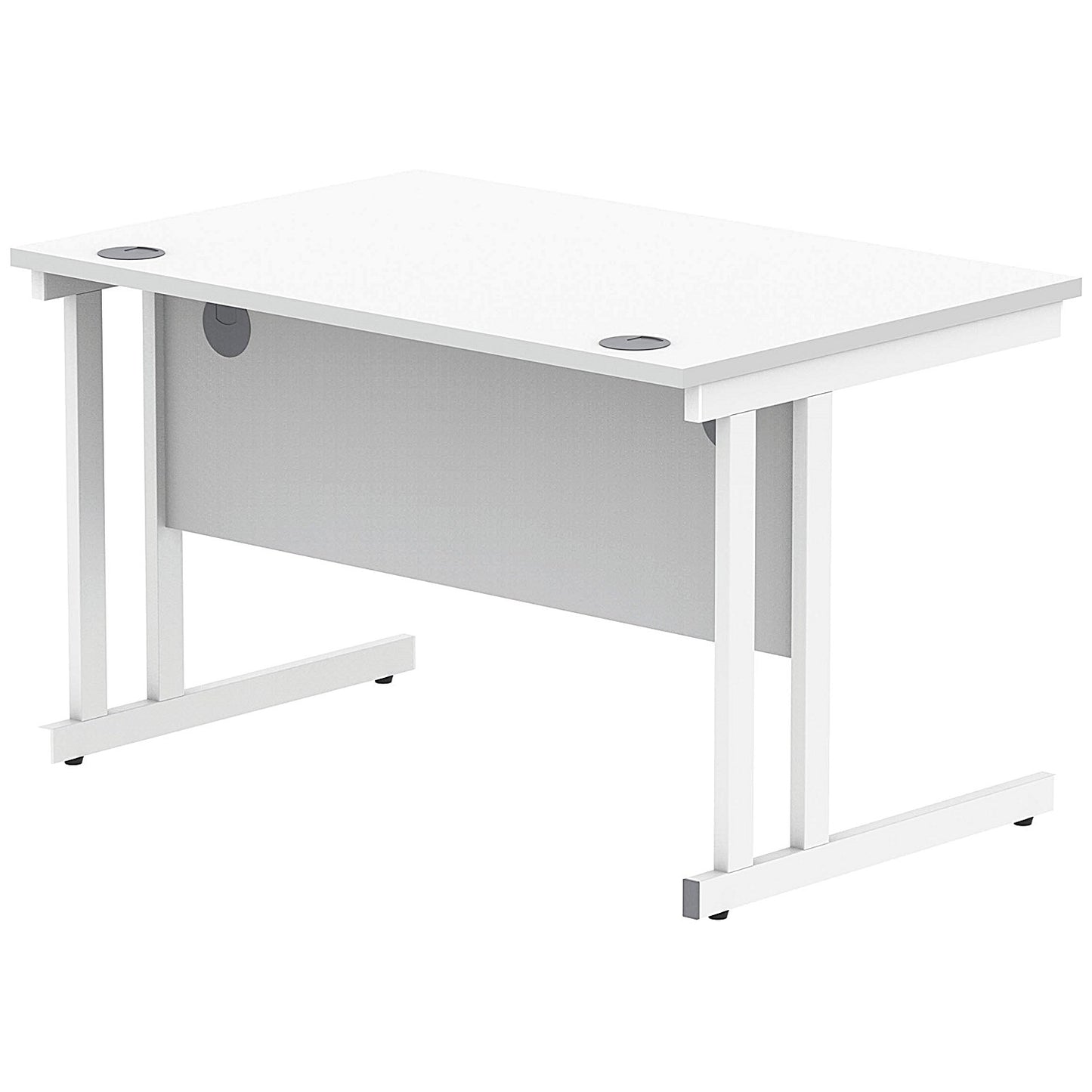 Polaris 1200mm Rectangular Desk, White Cantilever Leg, White