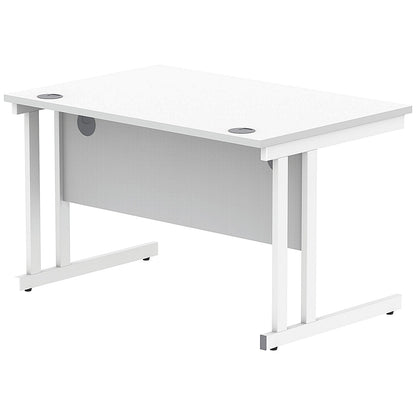 Polaris 1200mm Rectangular Desk, White Cantilever Leg, White
