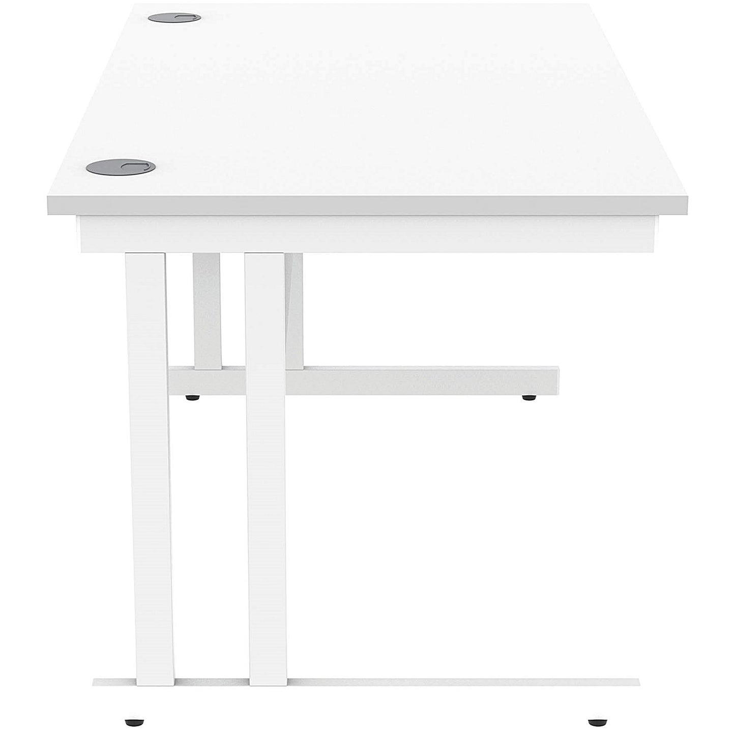 Polaris 1400mm Rectangular Desk, White Cantilever Leg, White