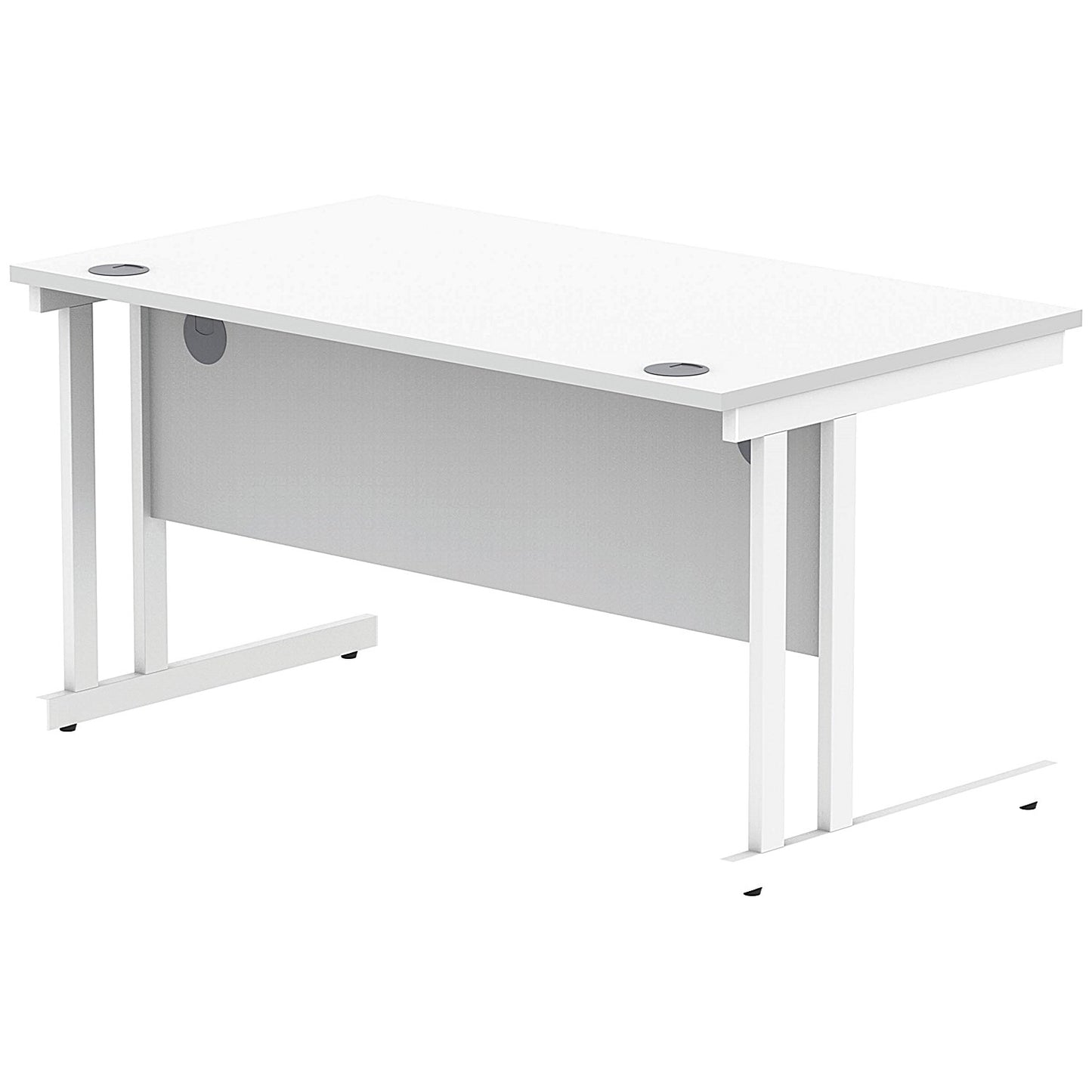 Polaris 1400mm Rectangular Desk, White Cantilever Leg, White