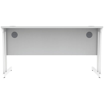 Polaris 1400mm Rectangular Desk, White Cantilever Leg, White