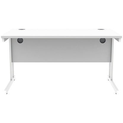 Polaris 1400mm Rectangular Desk, White Cantilever Leg, White