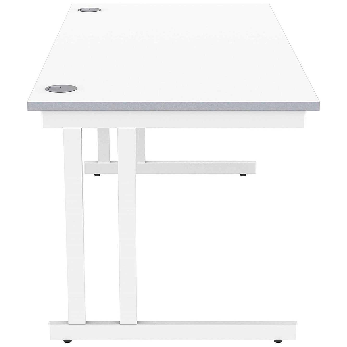 Polaris 1600mm Rectangular Desk, White Cantilever Leg, White