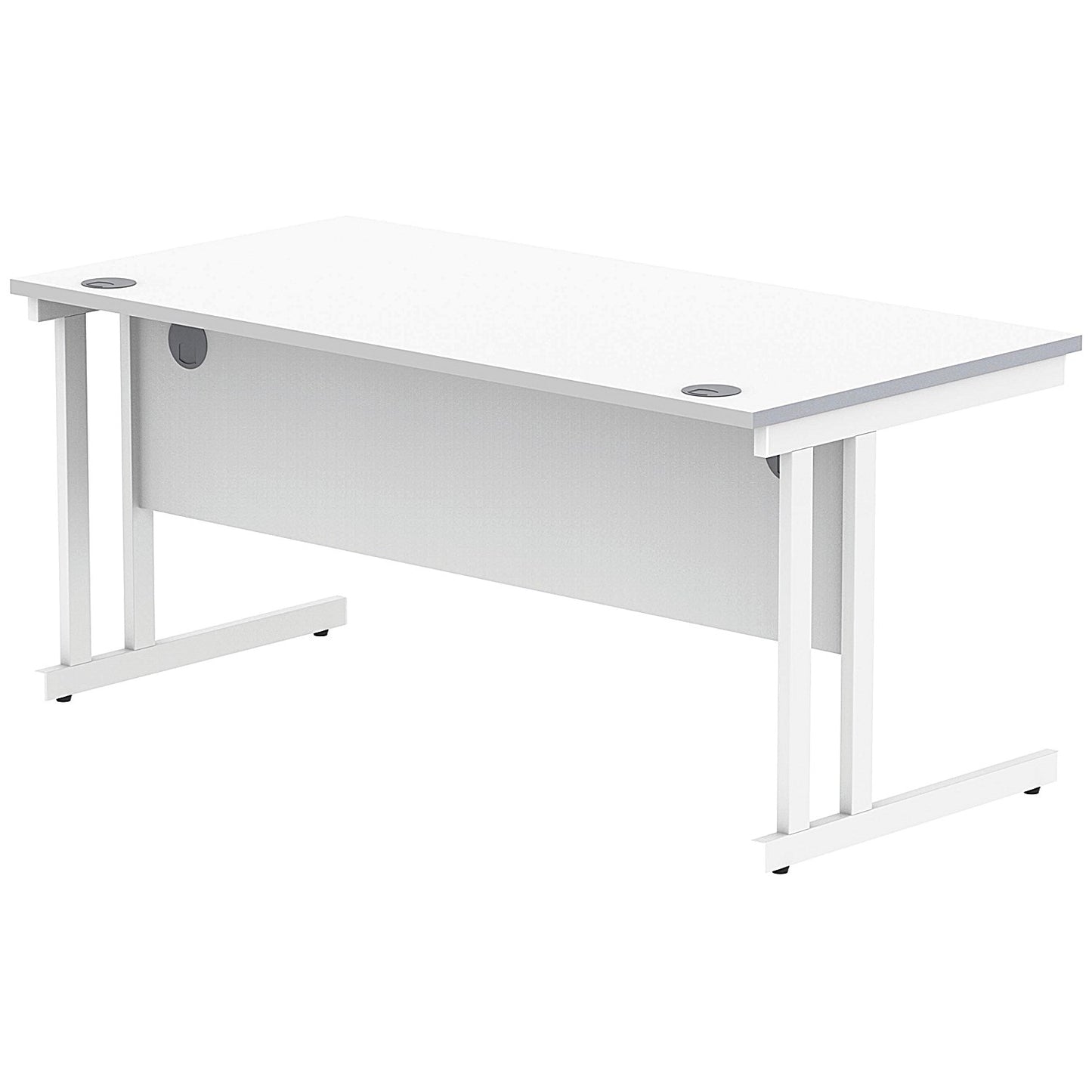 Polaris 1600mm Rectangular Desk, White Cantilever Leg, White