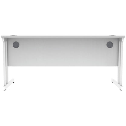 Polaris 1600mm Rectangular Desk, White Cantilever Leg, White