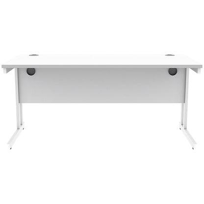 Polaris 1600mm Rectangular Desk, White Cantilever Leg, White