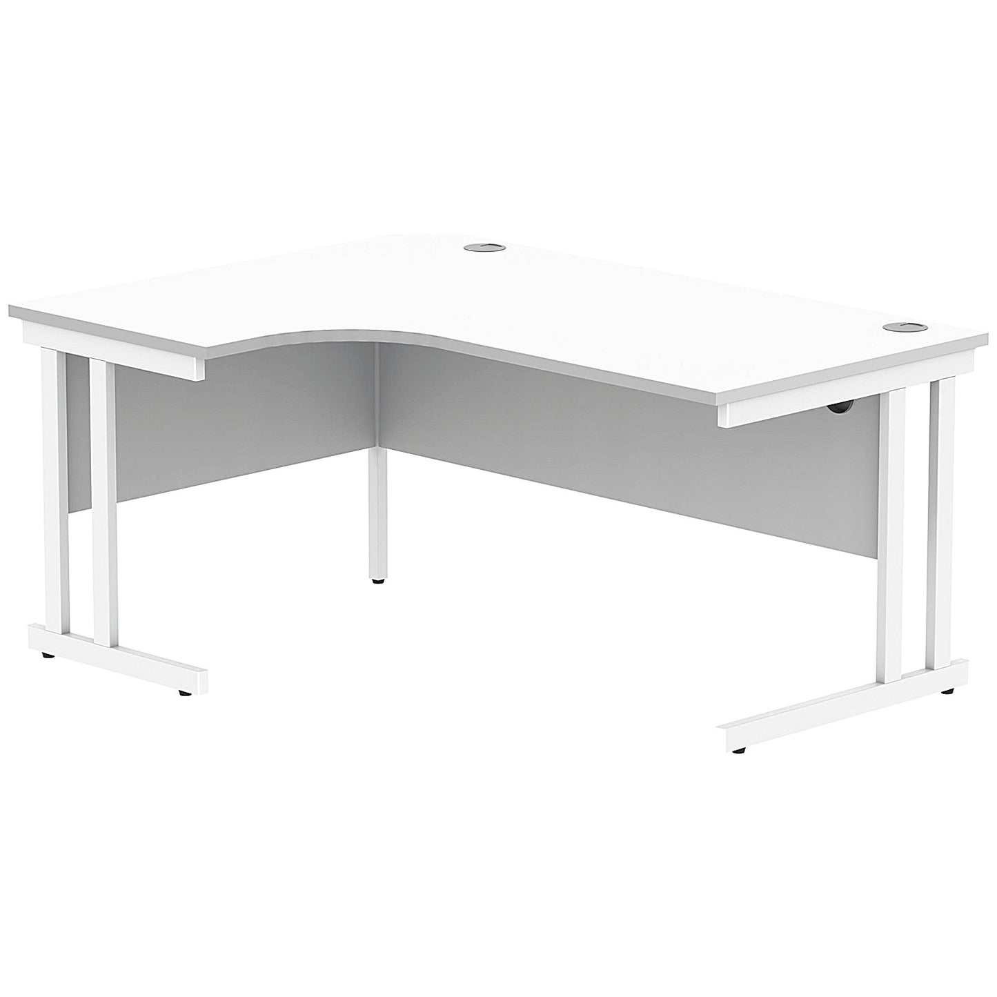 Polaris 1600mm Corner Desk, Left Hand, White Cantilever Leg, White