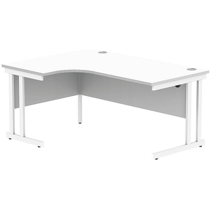 Polaris 1600mm Corner Desk, Left Hand, White Cantilever Leg, White