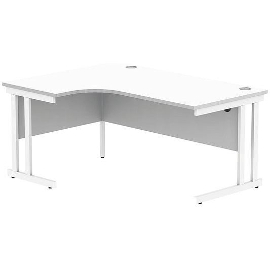 Polaris 1600mm Corner Desk, Left Hand, White Cantilever Leg, White