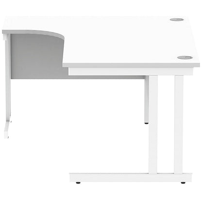 Polaris 1600mm Corner Desk, Left Hand, White Cantilever Leg, White