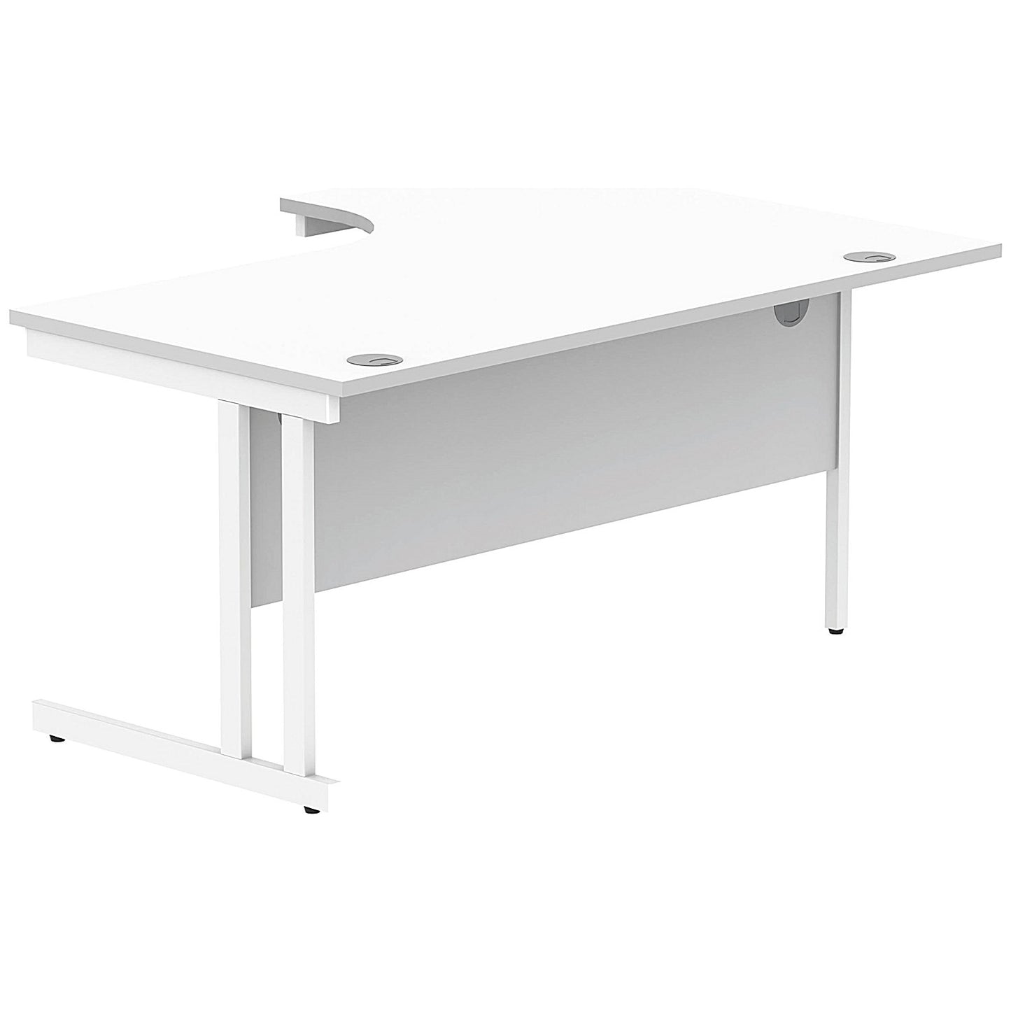Polaris 1600mm Corner Desk, Left Hand, White Cantilever Leg, White