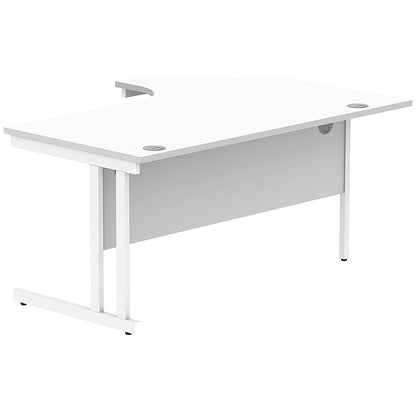 Polaris 1600mm Corner Desk, Left Hand, White Cantilever Leg, White