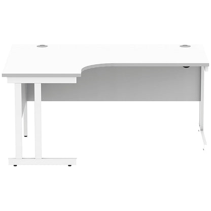 Polaris 1600mm Corner Desk, Left Hand, White Cantilever Leg, White