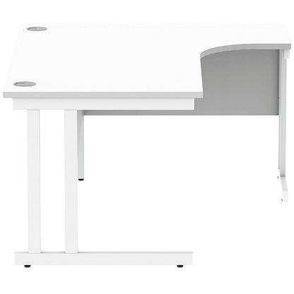 Polaris 1600mm Corner Desk, Right Hand, White Cantilever Legs, White