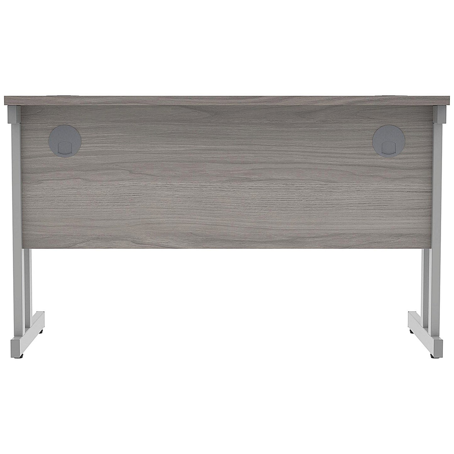 Polaris 1200mm Slim Rectangular Desk, Silver Cantilever Leg, Grey Oak