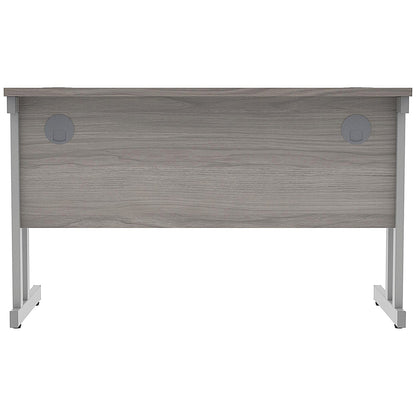 Polaris 1200mm Slim Rectangular Desk, Silver Cantilever Leg, Grey Oak