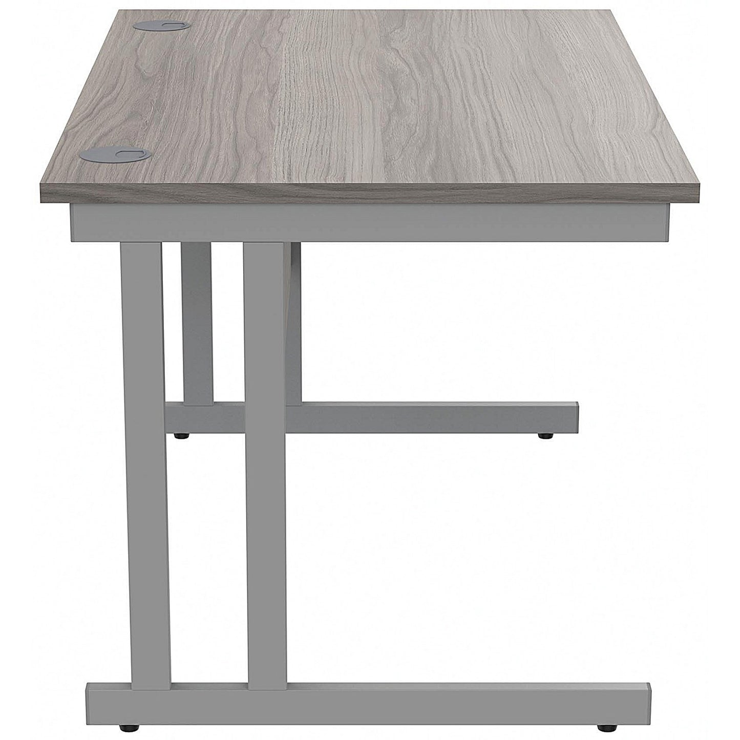 Polaris 1200mm Rectangular Desk, Silver Cantilever Leg, Grey Oak