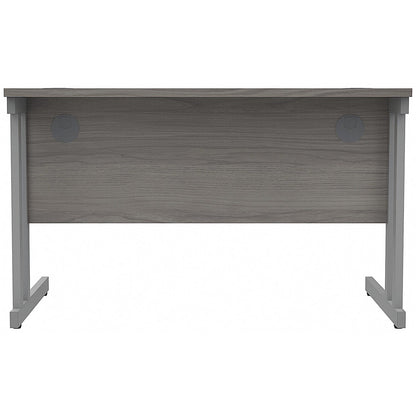 Polaris 1200mm Rectangular Desk, Silver Cantilever Leg, Grey Oak