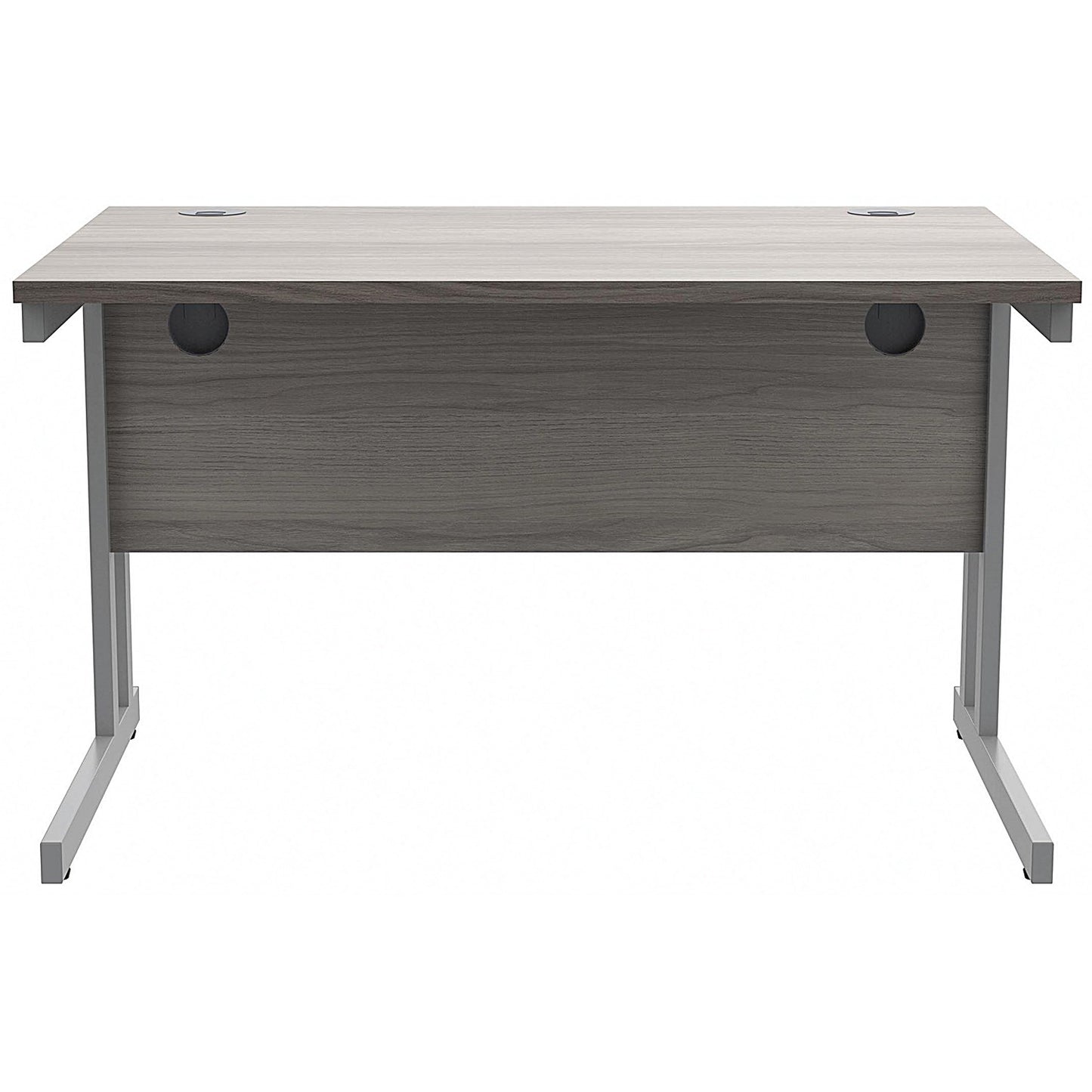 Polaris 1200mm Rectangular Desk, Silver Cantilever Leg, Grey Oak
