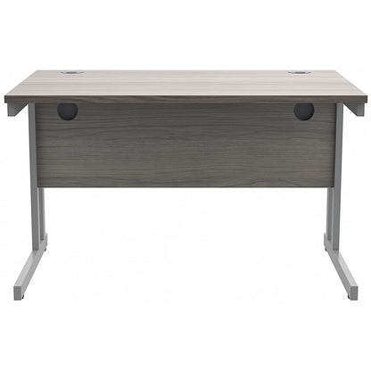 Polaris 1200mm Rectangular Desk, Silver Cantilever Leg, Grey Oak
