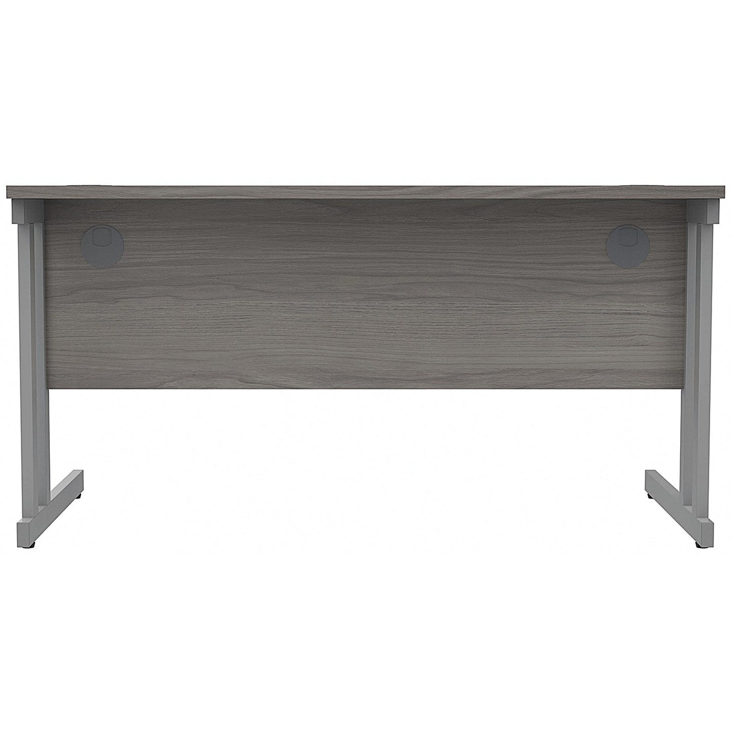 Polaris 1400mm Rectangular Desk, Silver Cantilever Leg, Grey Oak