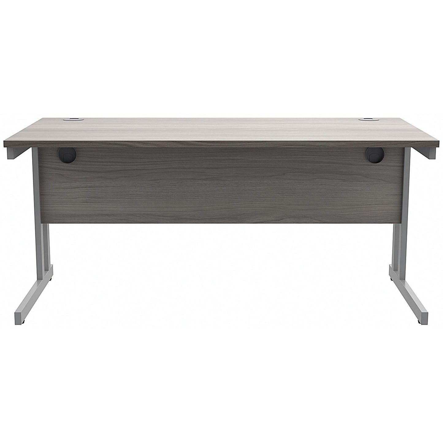 Polaris 1600mm Rectangular Desk, Silver Cantilever Leg, Grey Oak