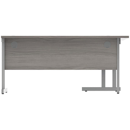 Polaris 1600mm Corner Desk, Left Hand, Silver Cantilever Leg, Grey Oak