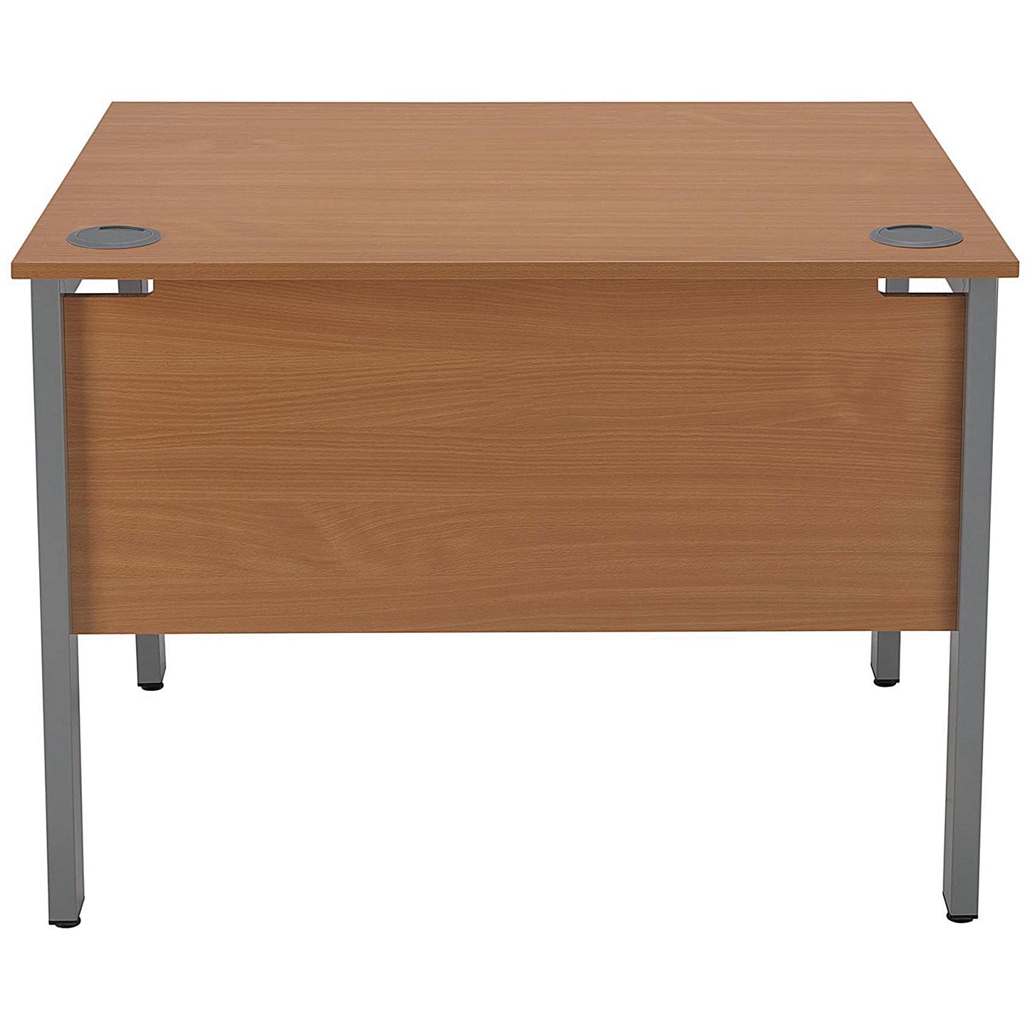 Serrion 1000mm Rectangular Desk, Silver Goal Post Leg, Beech