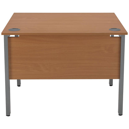 Serrion 1000mm Rectangular Desk, Silver Goal Post Leg, Beech