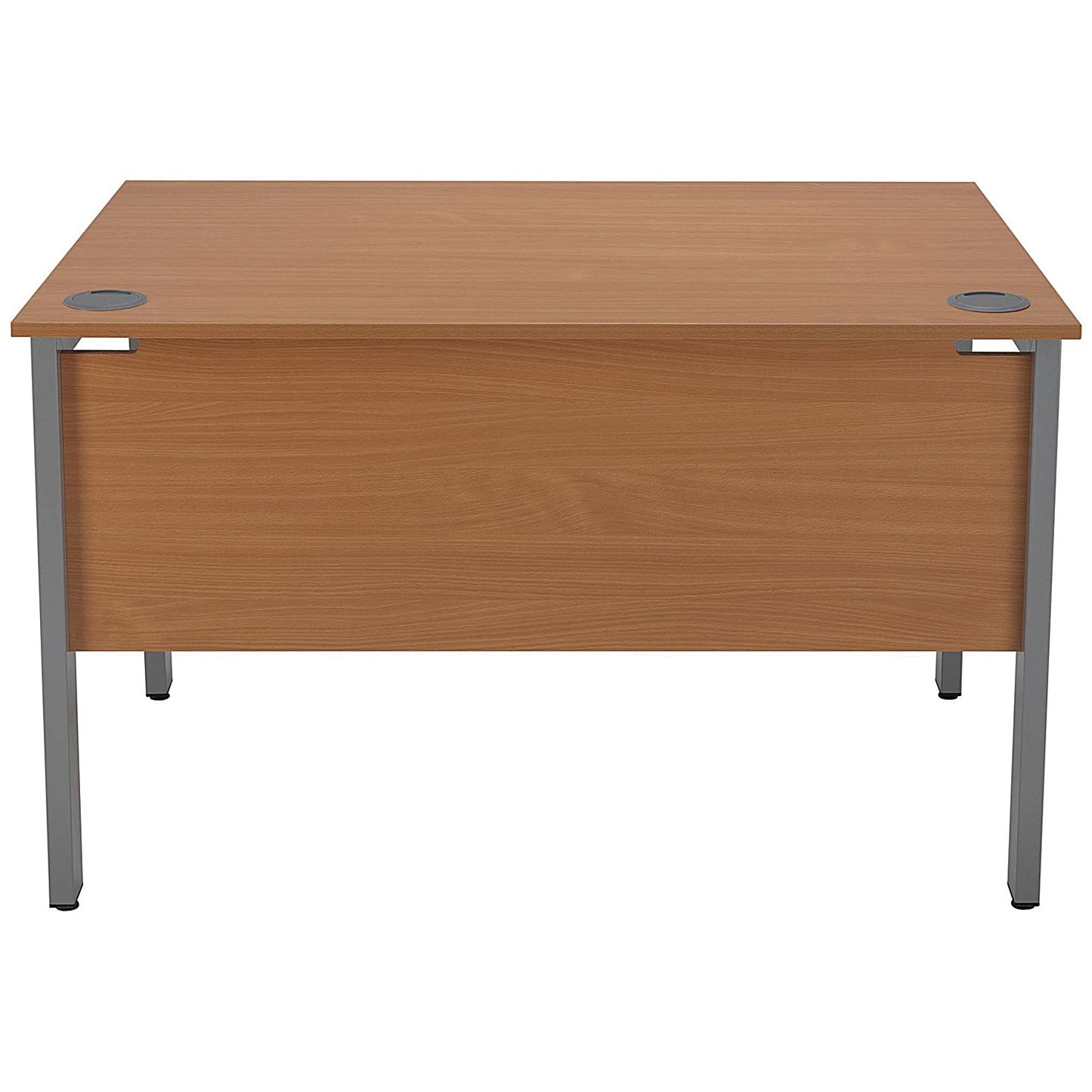 Serrion 1200mm Rectangular Desk, Silver Goal Post Leg, Beech