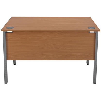 Serrion 1200mm Rectangular Desk, Silver Goal Post Leg, Beech