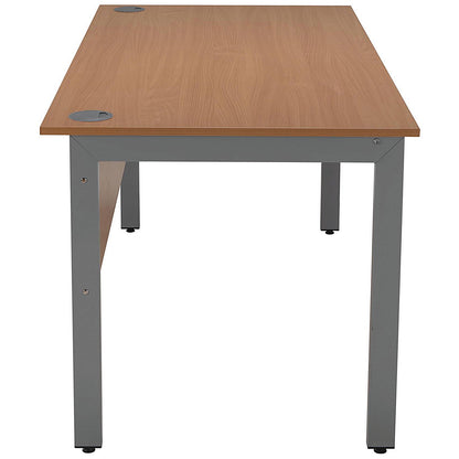Serrion 1500mm Rectangular Desk, Silver Goal Post Leg, Beech