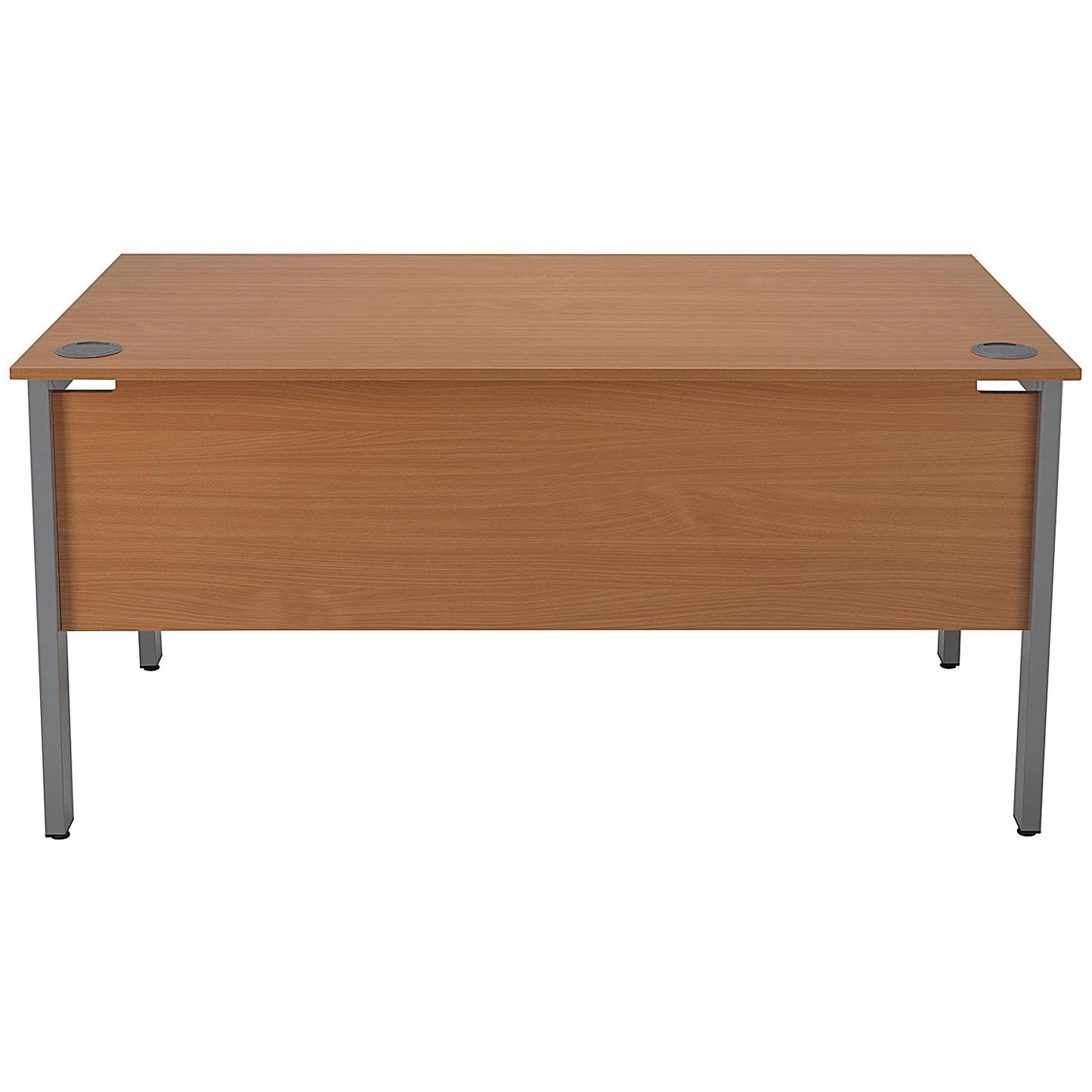 Serrion 1500mm Rectangular Desk, Silver Goal Post Leg, Beech
