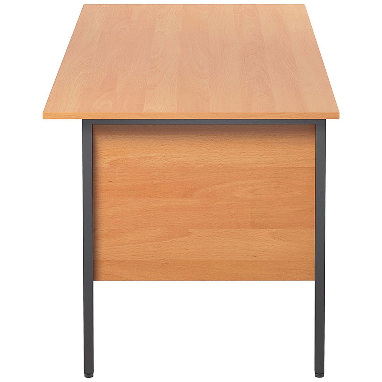 Serrion 1500mm Rectangular Desk, Silver Straight Legs, Beech