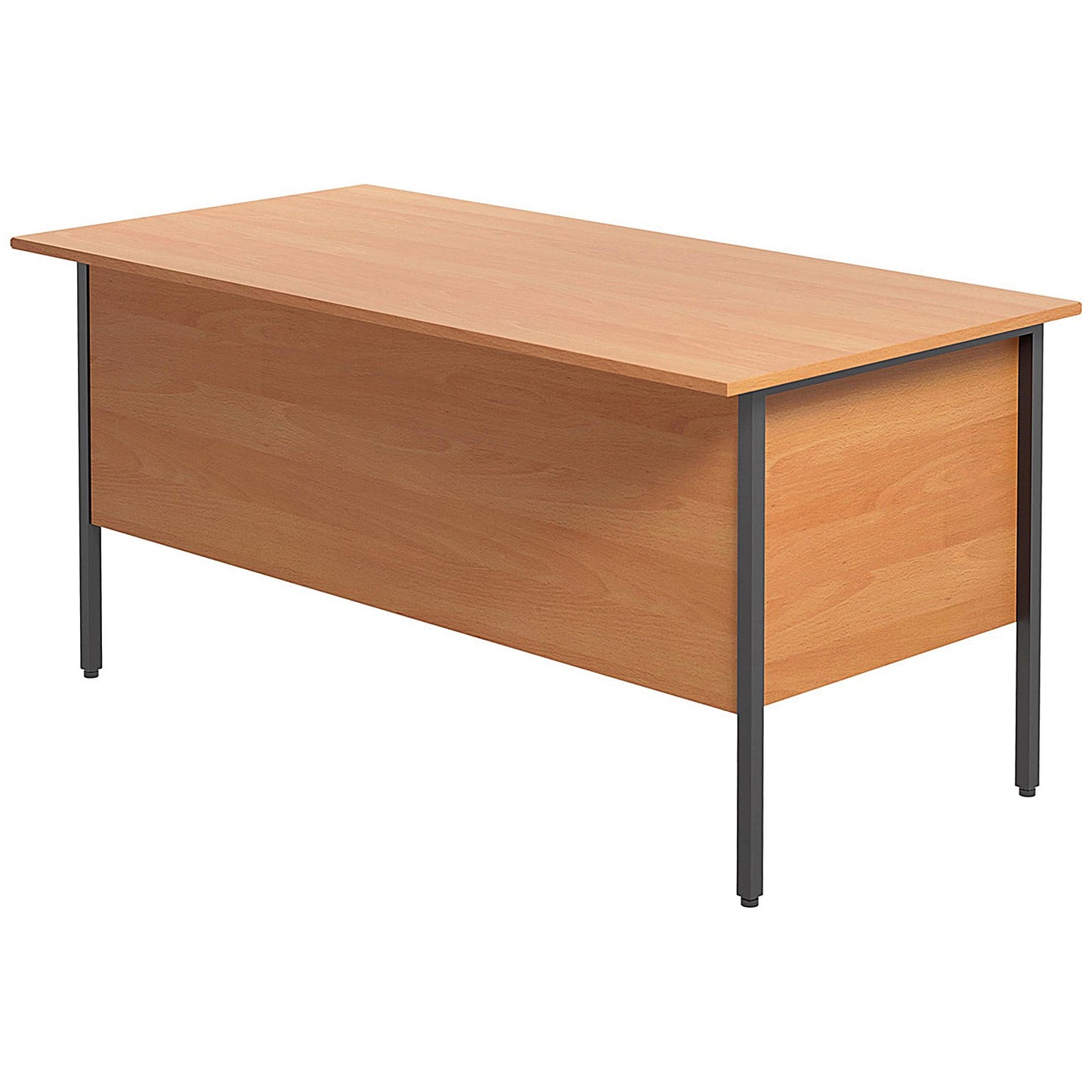 Serrion 1500mm Rectangular Desk, Silver Straight Legs, Beech