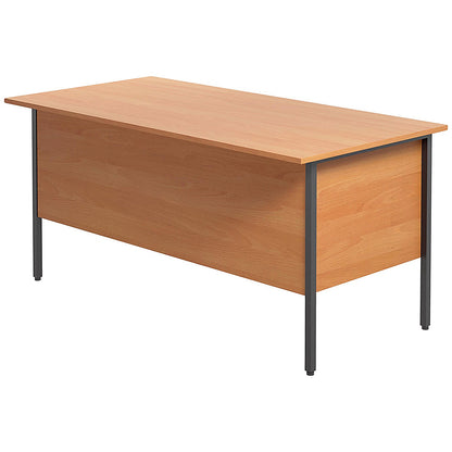 Serrion 1500mm Rectangular Desk, Silver Straight Legs, Beech