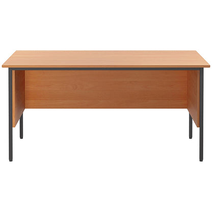 Serrion 1500mm Rectangular Desk, Silver Straight Legs, Beech