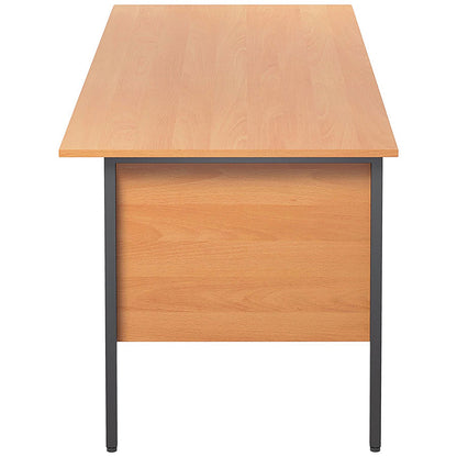 Serrion 1800mm Rectangular Desk, Silver Straight Legs, Beech