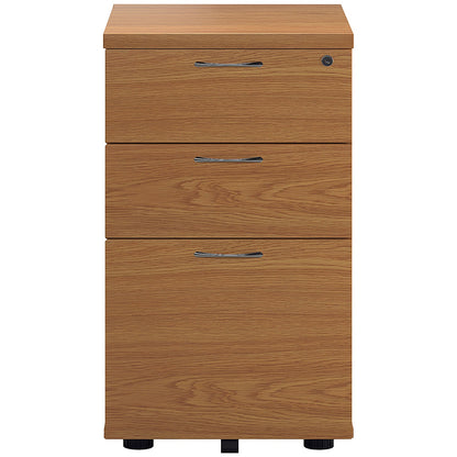 First 3 Drawer Mobile Pedestal, Oak
